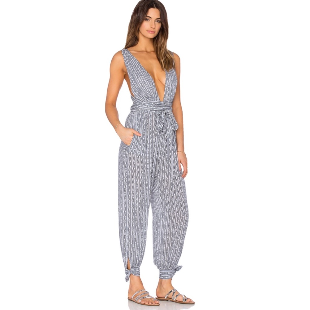 MARA HOFFMAN SWIM Pinwheel Wrap Top Jumpsuit XS